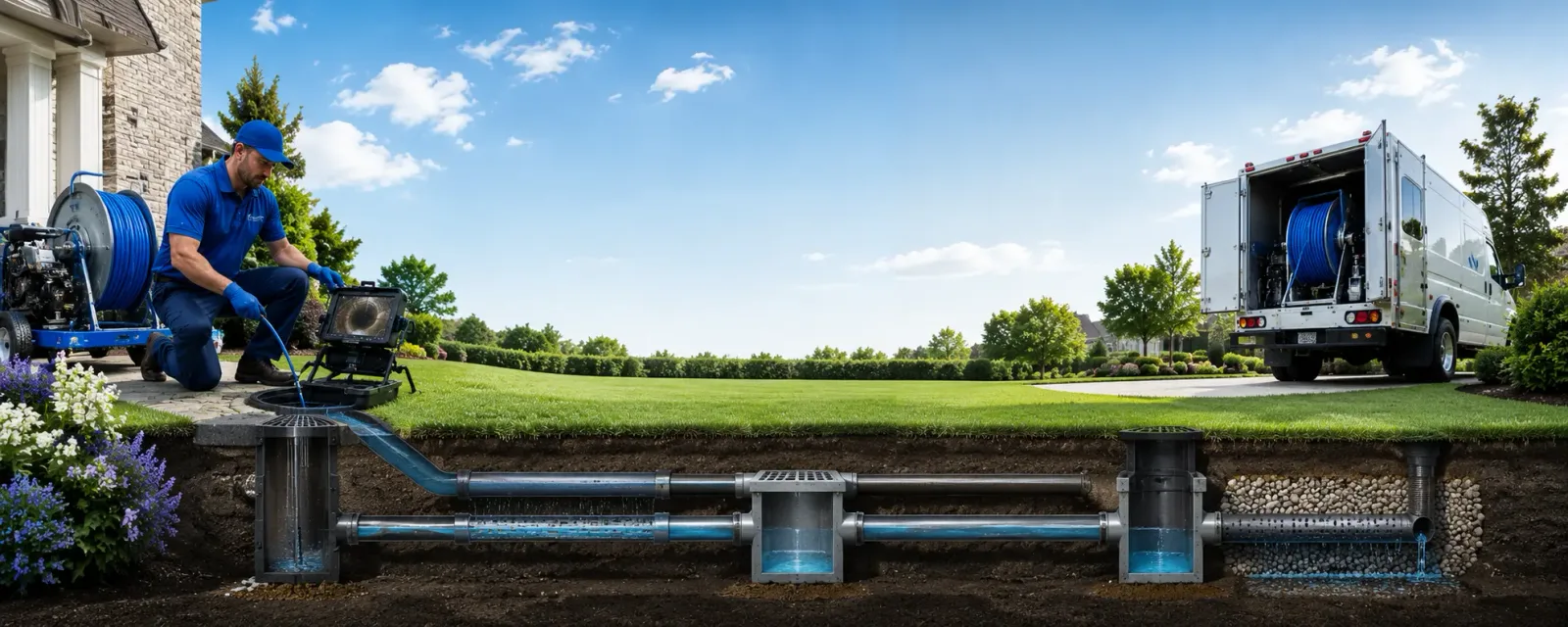 Outdoor drain cleaning information for Hamburg, IL